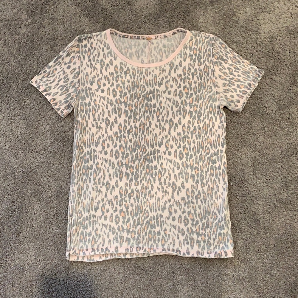 Free People Pink Leopard T-shirt